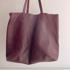 Madewell burgundy oiled leather bag
